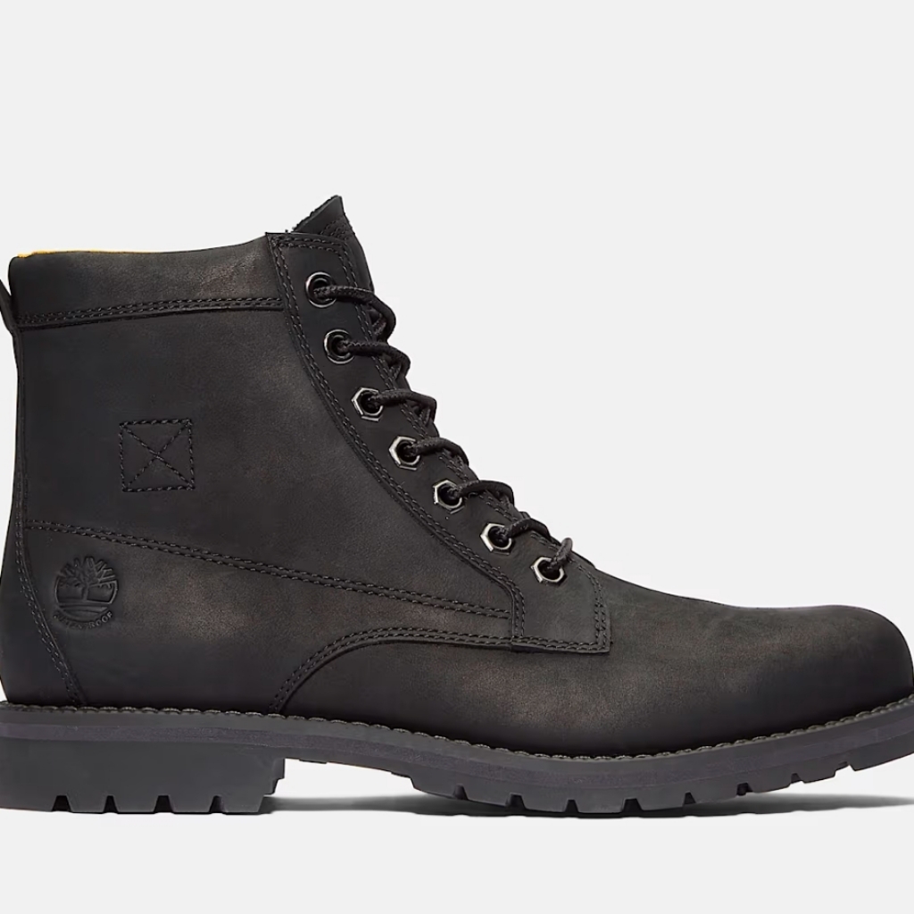 Timberland Men's Black Leather Lace-Up Work Boot
